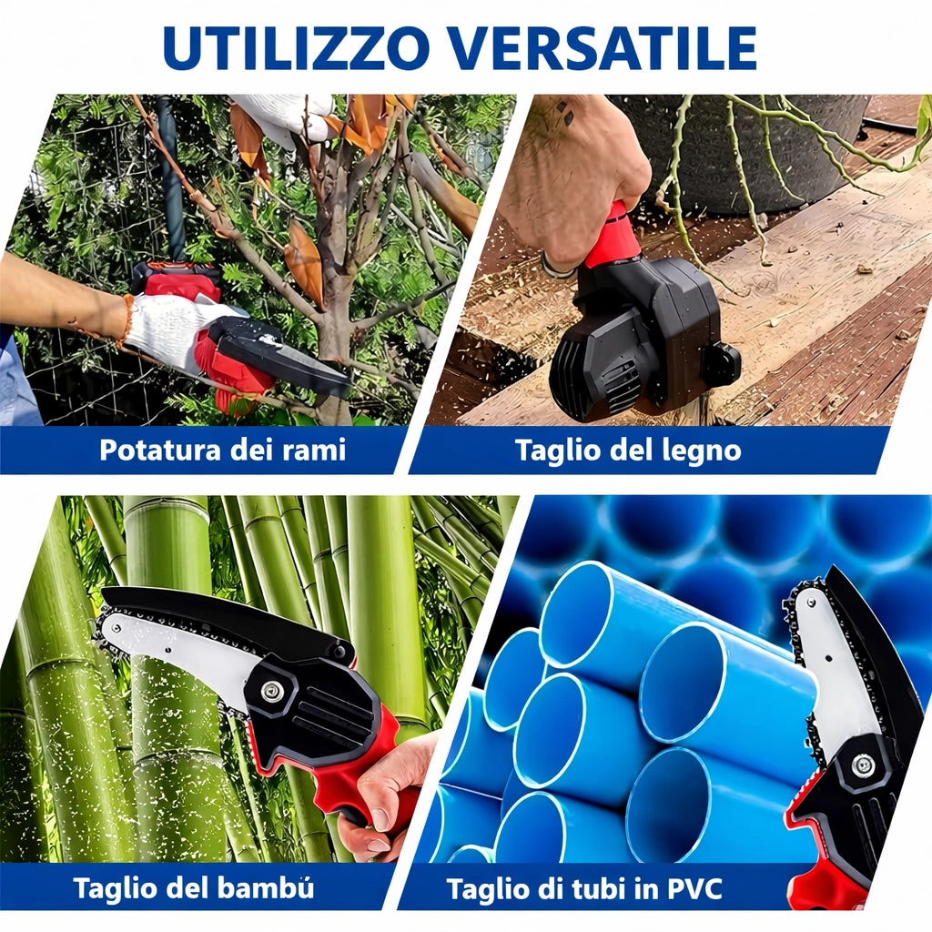 Kit 2 Catena 10" Ricambio + Barra 10 Pollici Per Mini Motosega a Batteria 07836