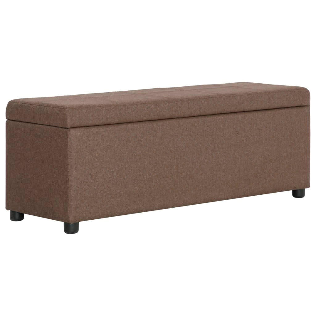 Panca con vano contenitore 116 cm poliestere marrone 02_0010893