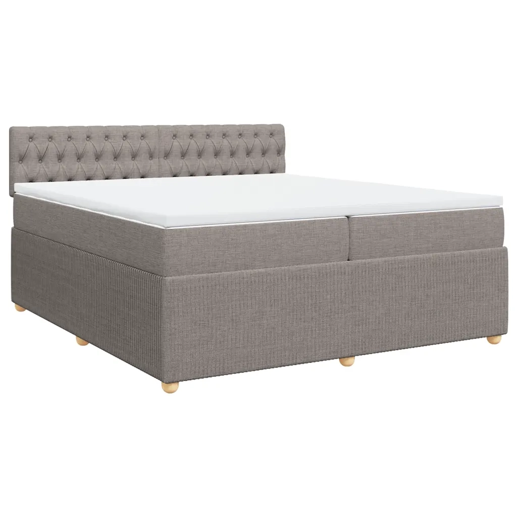 Giroletto a Molle con Materasso Tortora 200x200 cm in Tessuto 3289874