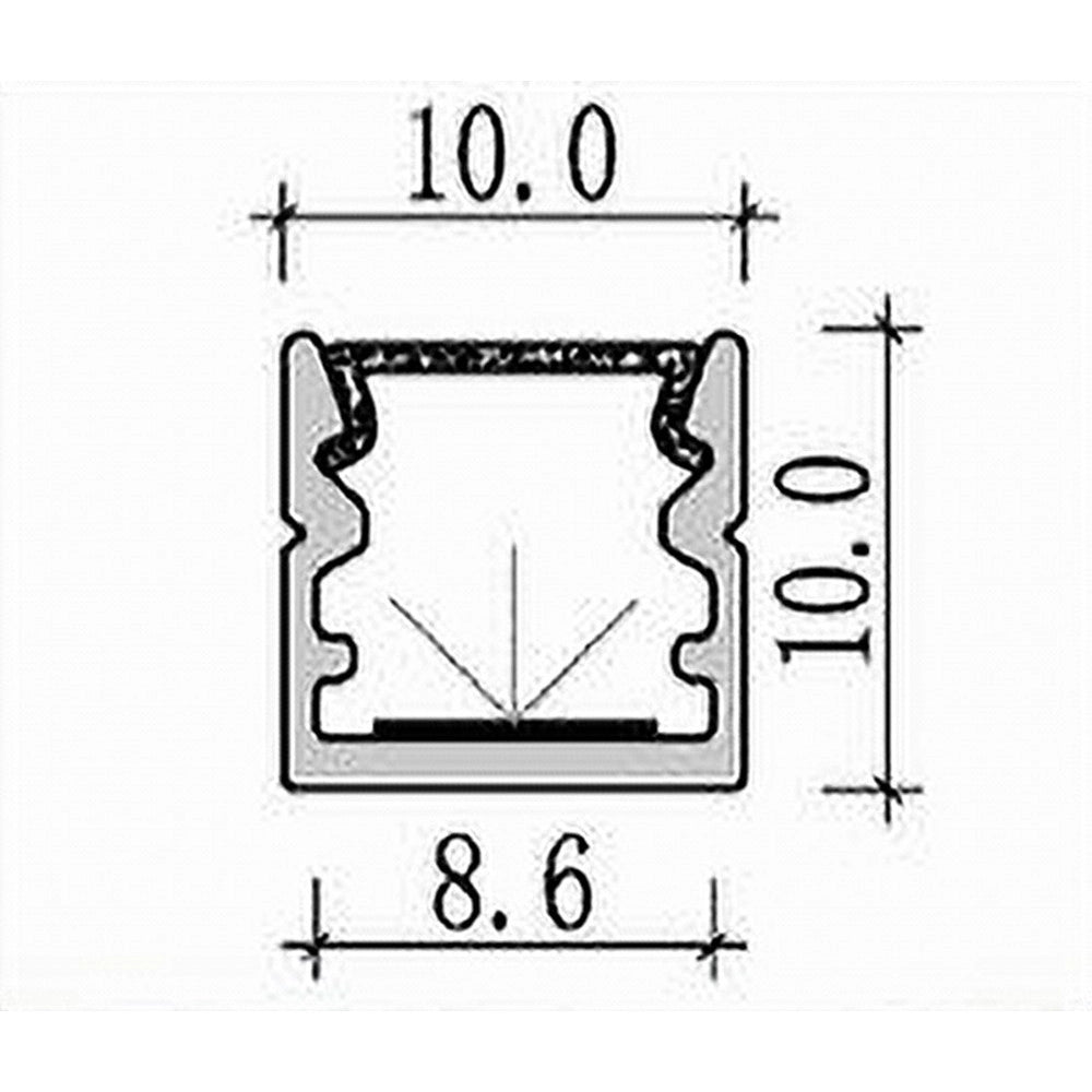 Trade Shop - 10 Pz Profilo In Alluminio 2 Mt Lineare A Plafone Sezionabile Striscia Led Al-20 -