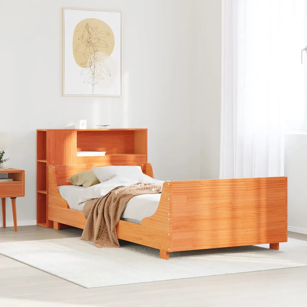 Giroletto senza Materasso Marrone Cera 100x200 cm Legno di Pino 3323784