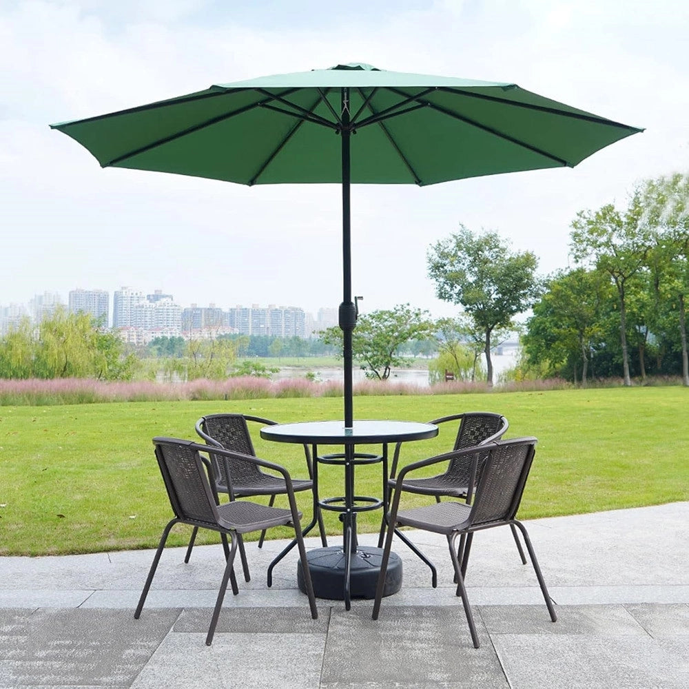 Trade Shop - Ombrellone Da Giardino Gazebo Ombrello Parasole 236xø270cm Verde Con Manovella 206423 -