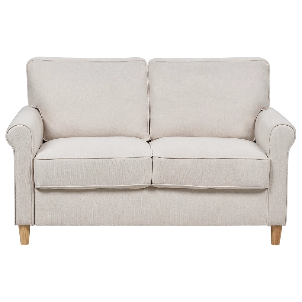 Divano tessuto beige chiaro Struttura In Legno Molle Insacchettate Soggiorno 2 Posti