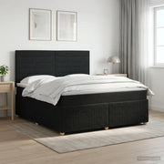Letto box spring con materasso Nero 140 x 190 cm Tessuto 3454384