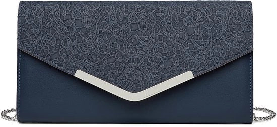 Borsa da sera con fiori in raso elegante, con cinturino e catena, piccola borsa per matrimonio e San Valentino
