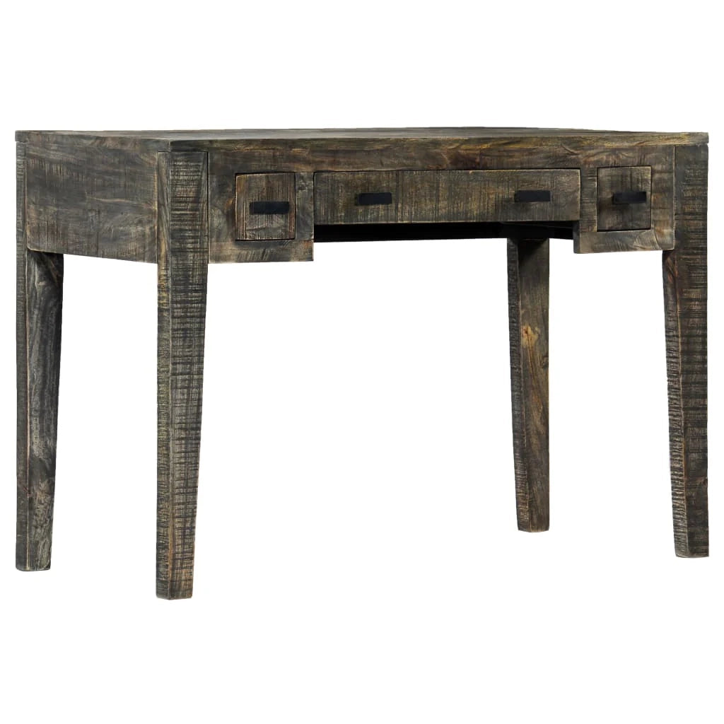 Scrivania tavolo postazione di lavoro mobile per computer studio 110 x 50 x 75 cm legno massello di mango nero 02_0023896