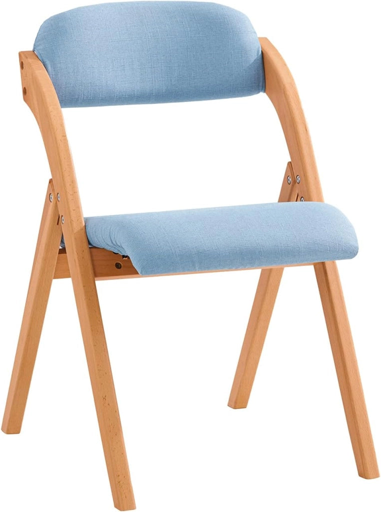 Sedie Pieghevoli in Legno Imbottite, Sedia Pieghevole Salvaspazio, Sedie Sala da Pranzo Pieghevoli per Interno ed Esterno, Sedie da Giardino Richiudibili Blu 47.5 x 59 x 77 cm FST92-BL