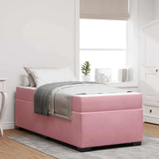 Struttura del letto con materasso Rosa 90 x 200 cm Tessuto