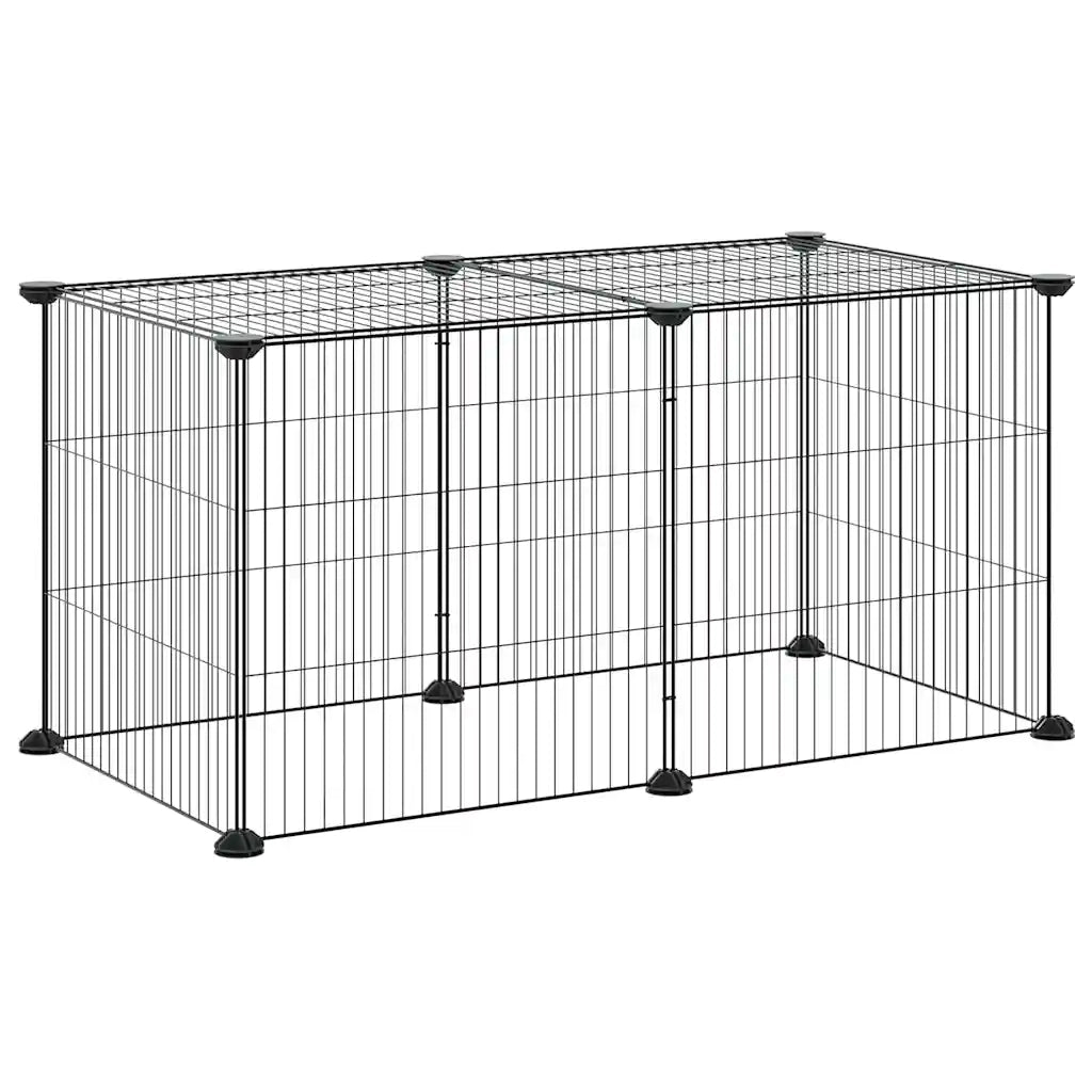 Gabbia per Animali Domestici 8 Pannelli Nero 35x35 cm Acciaio CFW9816051