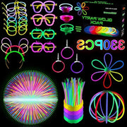 Set di luce neon per feste - Stabili di luce - 330 pezzi - Stuzzo luminescente - Decorazione per blacklight - 150 connessioni - Decorazione per feste - Anelli per bambini e adulti - Decorazione per matrimoni - Feste di Halloween