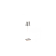 Lampada a led da tavolo Poldina Pro Micro Cromo Lucido ricaricabile e dimmerabile con batteria fino a 12 ore