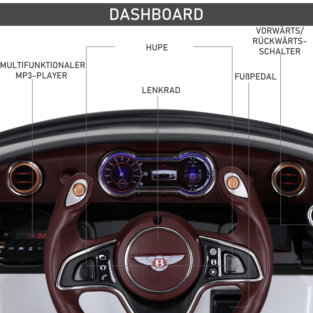 Auto Elettrica Bentley GT con Telecomando ¨C Xylo ¨C Bianco 108x60x43cm 2x390 Motori