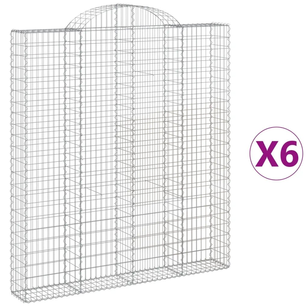 Cesti Gabbioni ad Arco 6 pz 200x30x220/240 cm Ferro Zincato 3146240