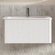 LAVABO CON MOBILE 80 cm Bianco MDF e Plywood