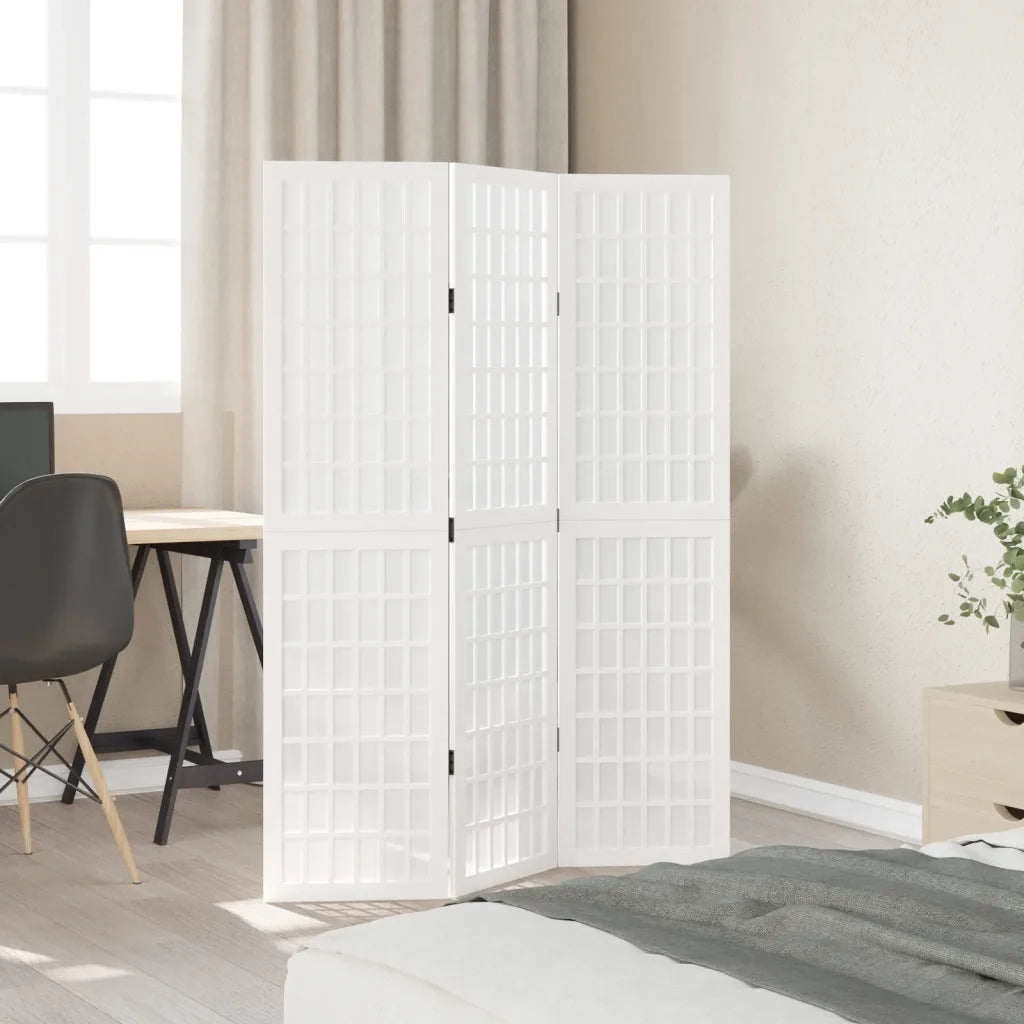 Divisorio Ambienti | Divider per stanze | Paravento 3Pannelli Bianco Legno Massello di Paulownia
