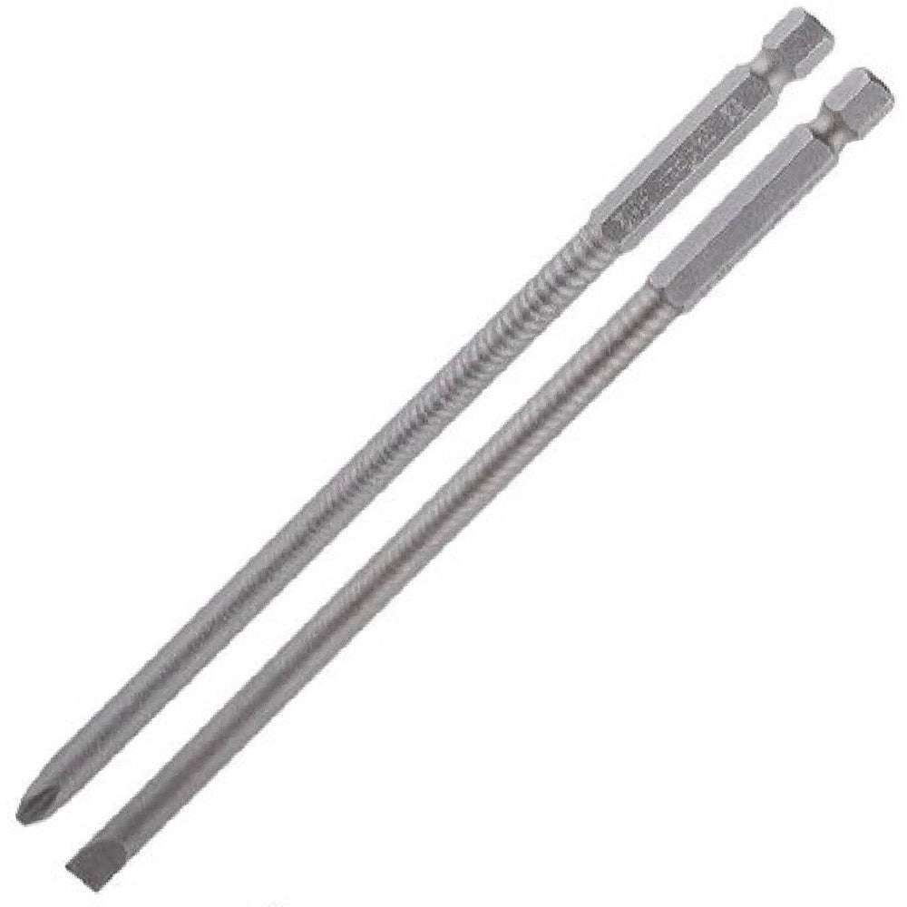 Trade Shop - Kit 2 Bits 150mm Gambo 1/4" 6.35mm Punta S2 Magnetica Croce Ph2 Taglio Sl6 57251 -