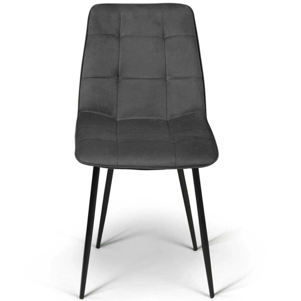 IDMarket - Lote de 6 sillas MILA en mezcla de terciopelo color terracota x2, gris oscuro x2 y beige x2
