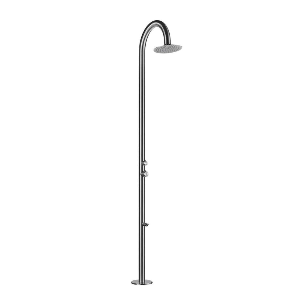 MPC Doccia da esterno per piscina inox acciaio inox 316L predisposizione acqua calda-fredda soffione anticalcare fissaggio C-BOX MX1007-INOX