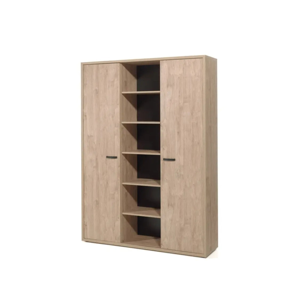 Mobile alto per ufficio con 2 ante e scaffali colore quercia dorata collezione DEPÉ