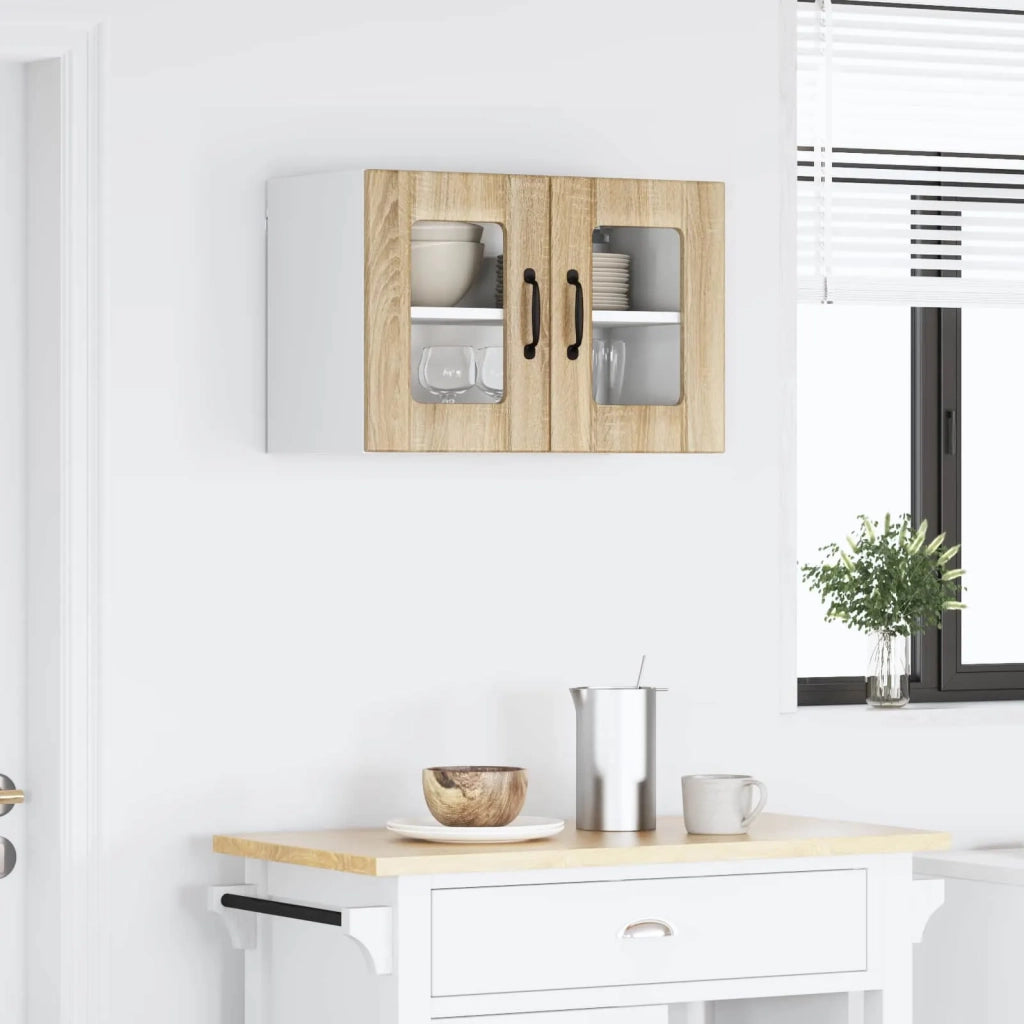 Mobile in vetro da parete LUCCA Rovere Sonoma 60 x 31 x 40 cm 884969