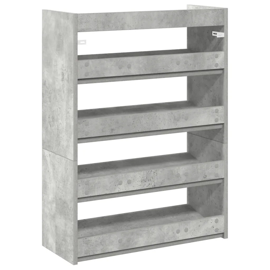 Scarpiera-Scaffale per scarpe Grigio Cemento 60x25x81 cm in Legno Multistrato