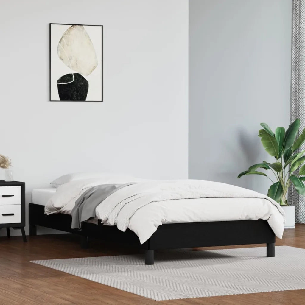 Letto singolo | Letto per adulti | Giroletto Nero 80x200 cm in Similpelle