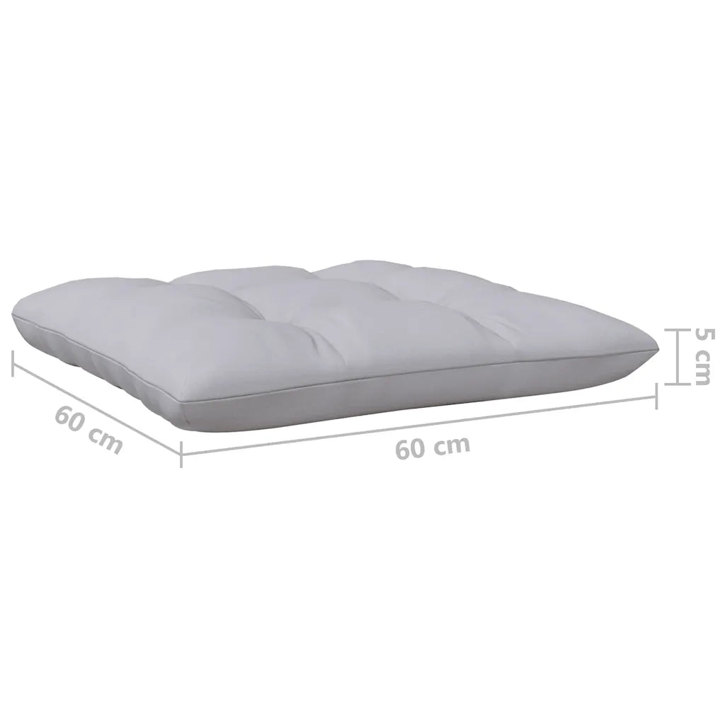Divano Centrale da Giardino con Cuscini-Sofa Modulare-Divanetto da esterno Grigio Massello di Pino