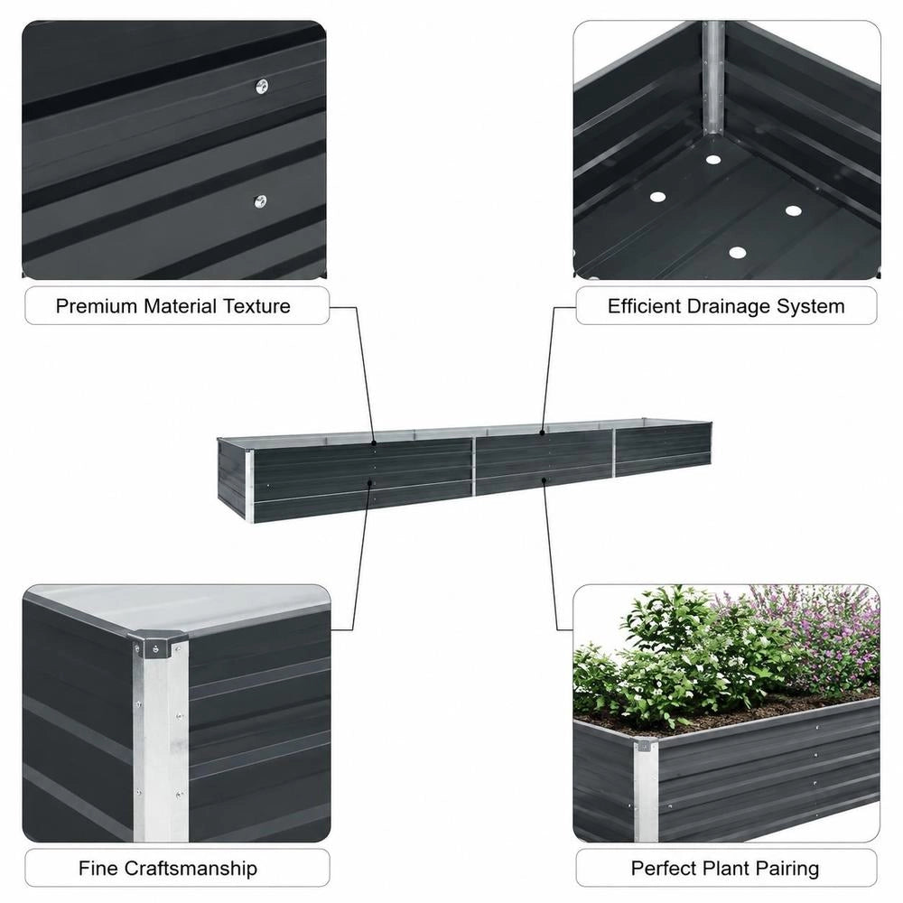 Garden Raised Bed Galvanized Steel 480x80x45 Cm Anthracite