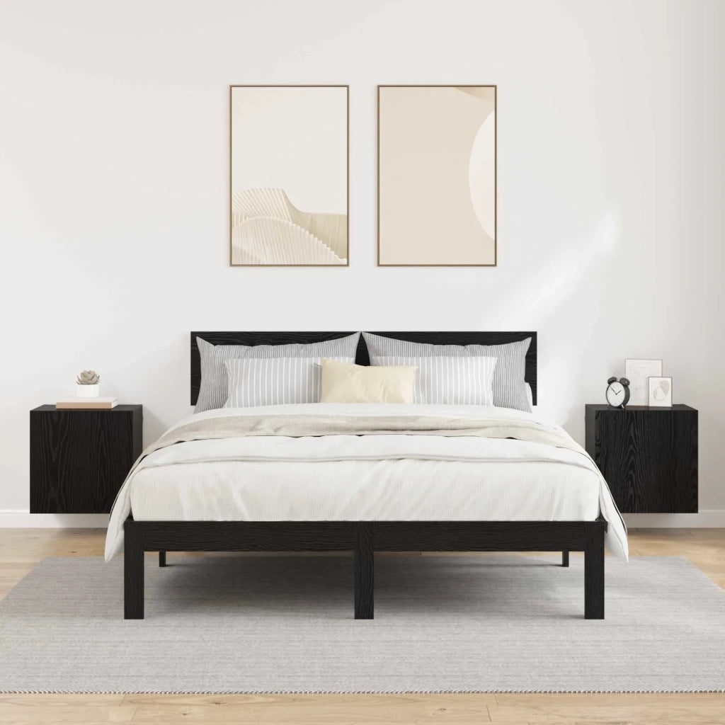 Mobiletti TV da Parete 2 pcs Rovere Nero 40,5x30x40cm 882938