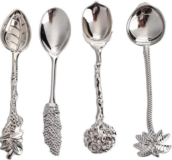 Mini Lepel per Igiene e Dessert - 4 pezzi - Servizio per Gelato e Dessert - ARGENTO.
