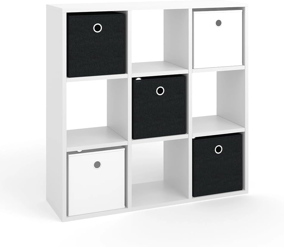 Scaffale Hylda, Bianco, 84.4 x 39 cm, per la separazione degli spazi e la conservazione di libri e scatole