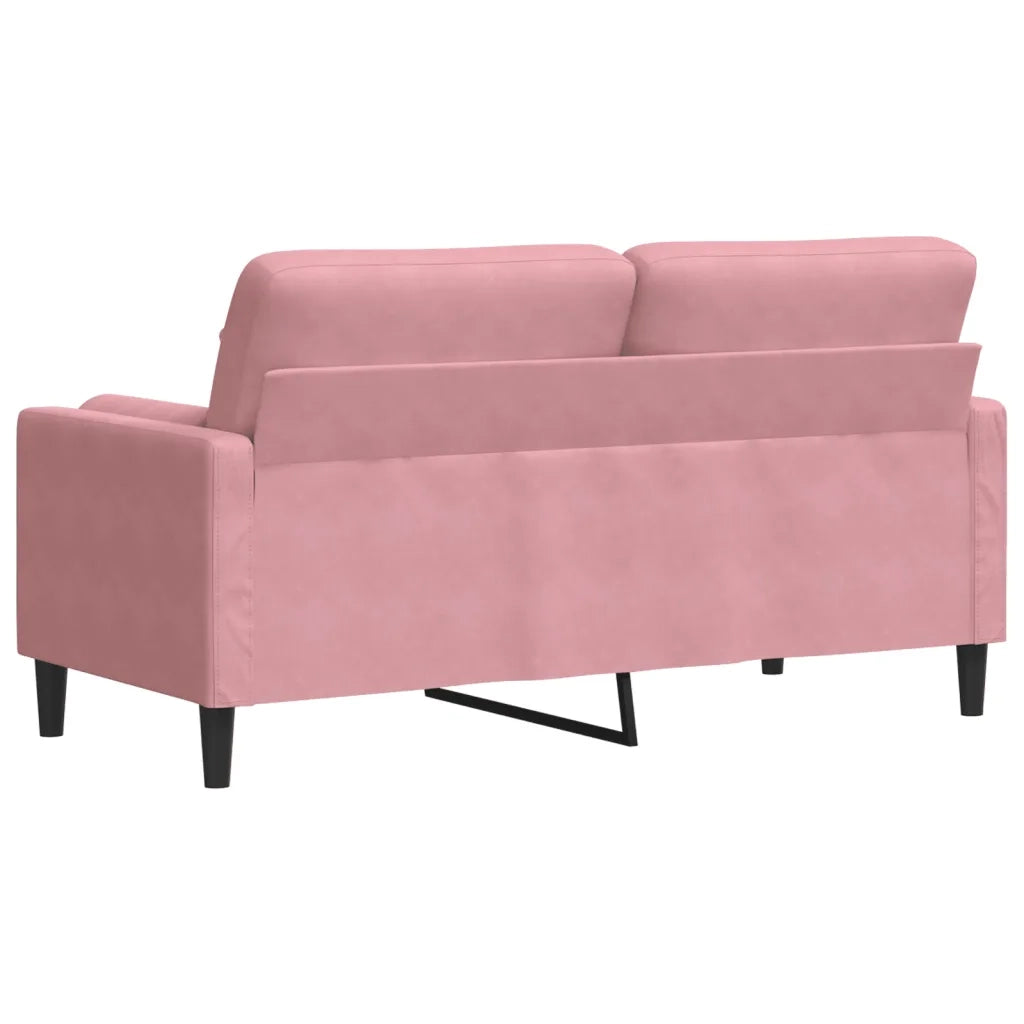 Divano a 2 Posti con Cuscini Rosa 140 cm in Velluto 3278222