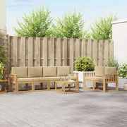 Set di divani da esterno 7 pz Bianco e Beige 3387277