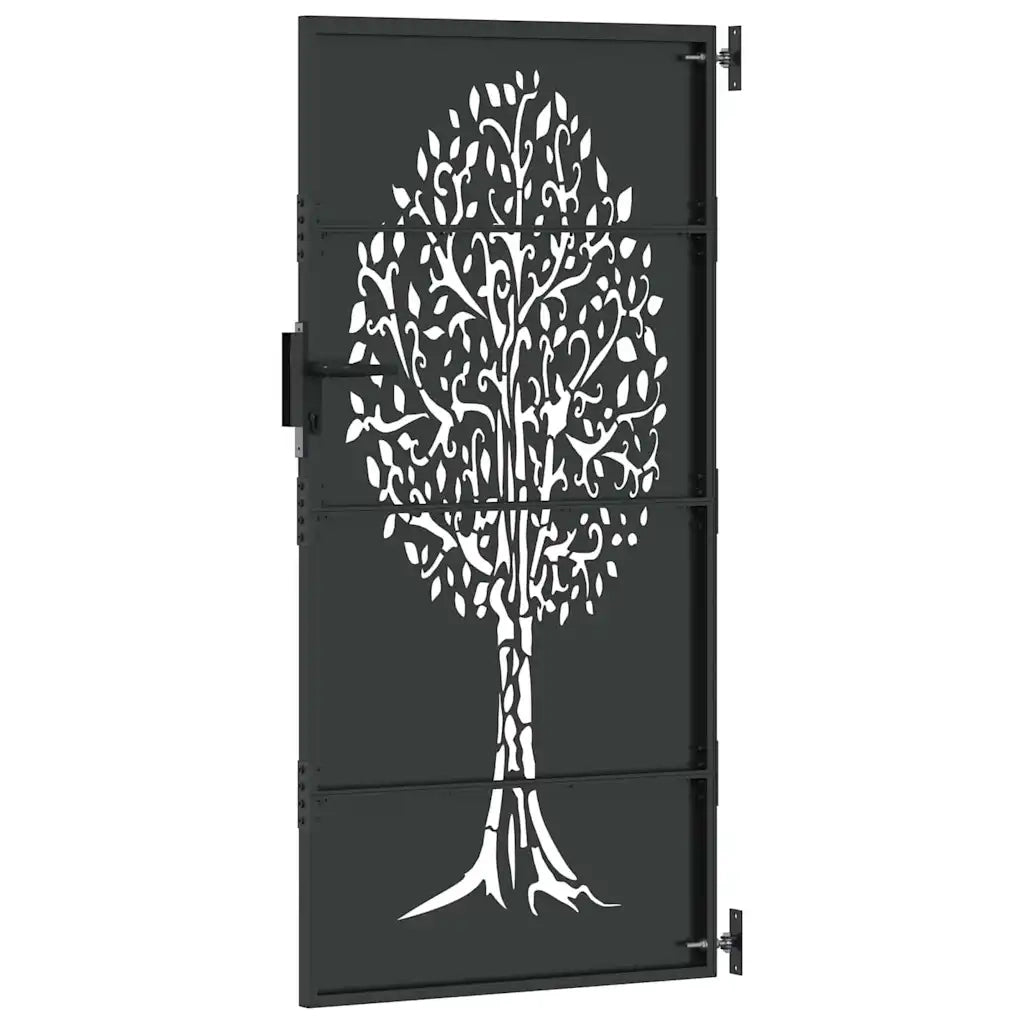 Cancello da giardino con blocco Nero 85 x 175 cm 42015862