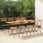 Sedie Pieghevoli da BistrÃ² 8 pz Legno Massello Teak e Acciaiocod mxl 100198
