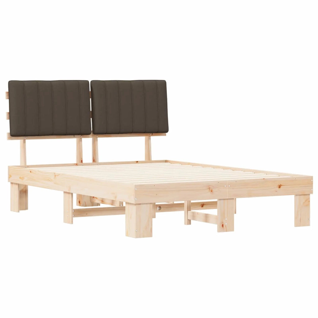 Letto con Testiera Rivestita Talpa 140 x 200 cm Pino massello 877487