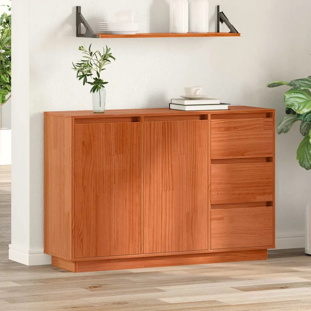 Credenza-Buffet-Armadio da cucina Rovere Marrone 111 x 34 x 75 cm Pino massello