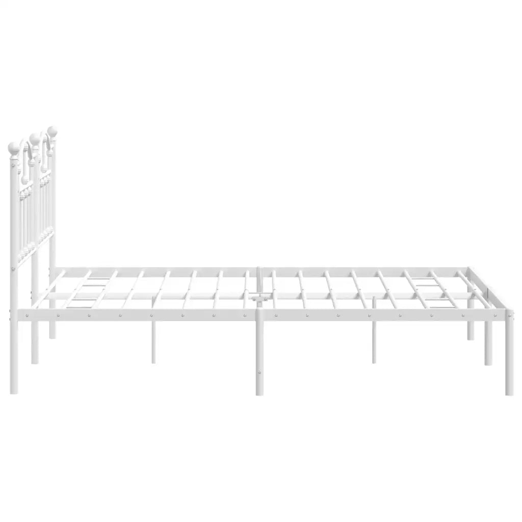 Giroletto con Testiera-Struttura Letto con testiera Metallo Bianco 140x190 cm 732501