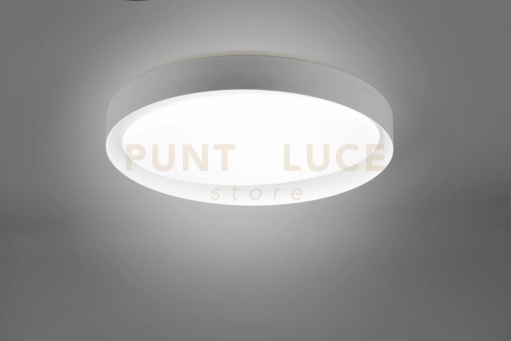 ZETA PLAFONIERA LED 24W 2500lm, 2700 - 6500K DIFFUSORE BIANCO CON BORDO GRIGIO E BIANCO E TELECOMANDO MULTIFUNZIONE D.48,5CM DIMMERABILE