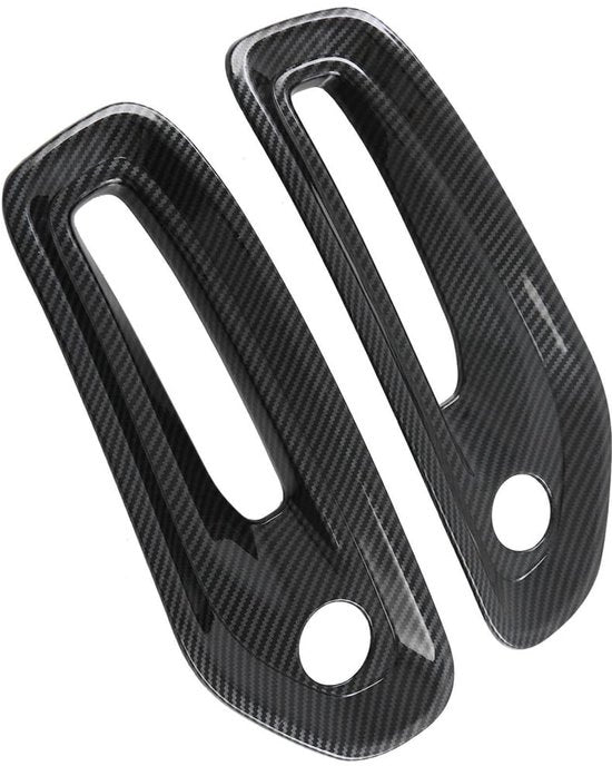 Protezione per lampade di illuminazione anteriore compatibile con Dodge Ram 1500 TRX 2019-2023 in ABS e fibra di carbonio nera