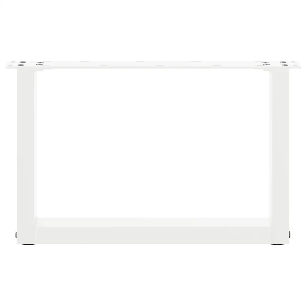 vidaXL Gambe per Tavolino da Caffè a Forma di U 2 pz Bianche 50x(30-31) cm Acciaio