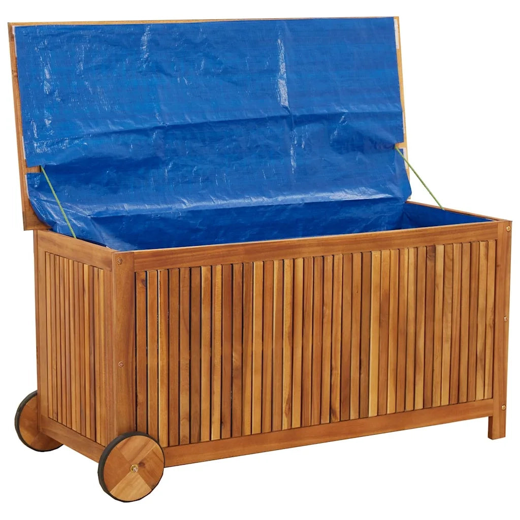 Contenitore Giardino con Ruote 113x50x58 Legno Massello Acacia cod mxl 69839