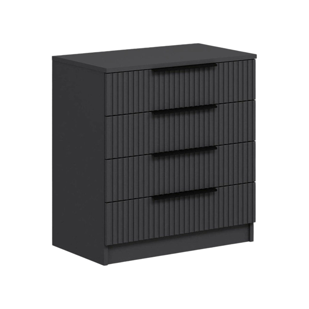 Vicente, Cassettiera 7 Cassetti, 72x42x77h cm Nero Antracite