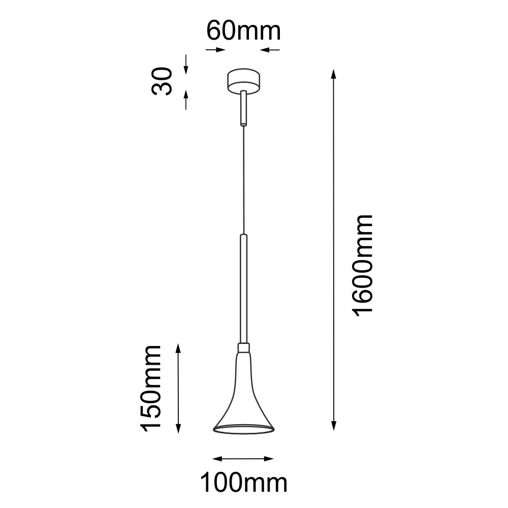 Lampada a sospensione Kanzaki nera LED 6W 4000K Shilo