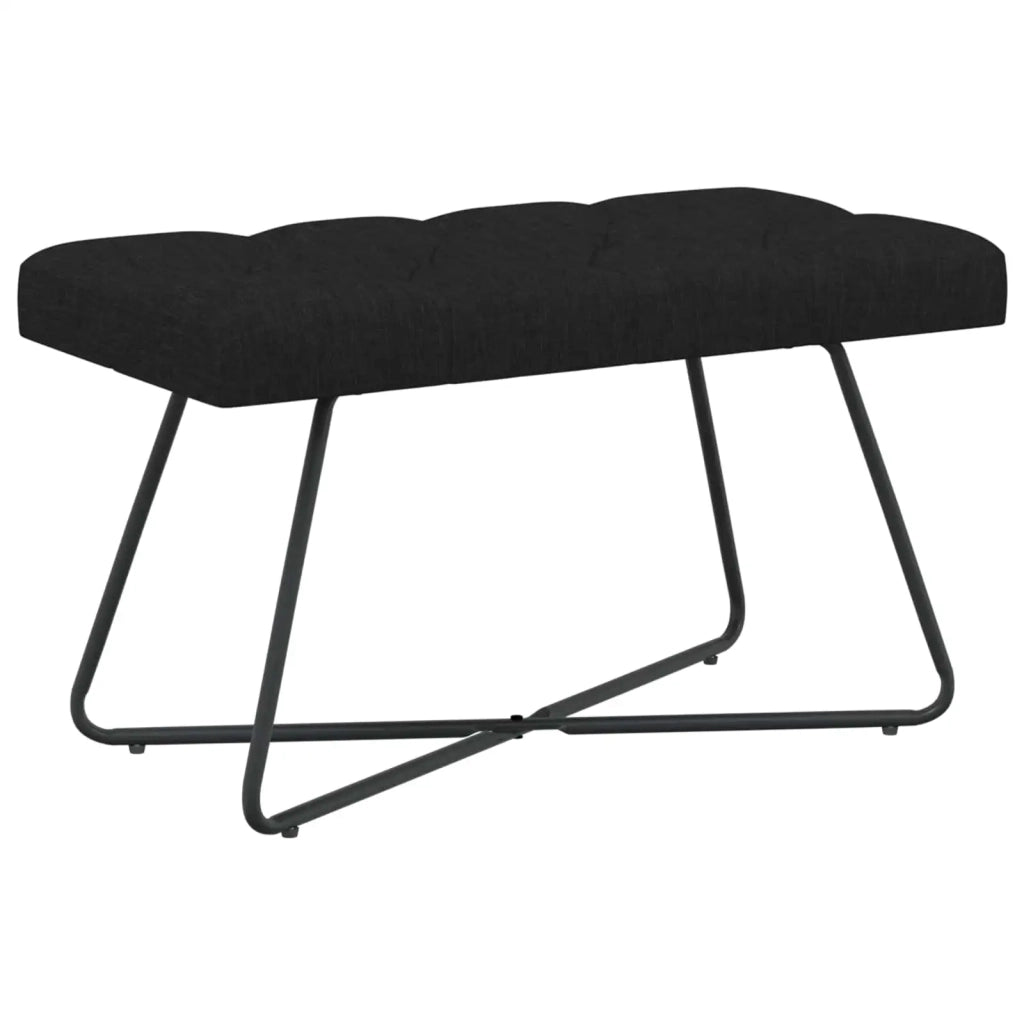 Panchina con bottoni imbottiti Nero 80 x 40 x 46 cm Tessuto 42038359