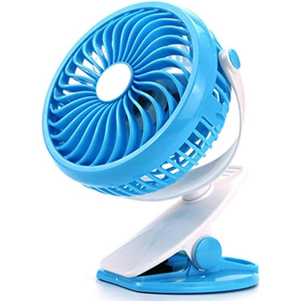 Trade Shop - Ventilatore Orientabile A 4 Pale Stand Con Pinza A Clip Rotazione A 360 Gradi -