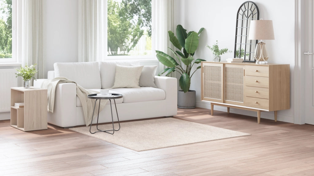 Tappeto Shaggy a Pelo Alto Panna 160x160 cm PP