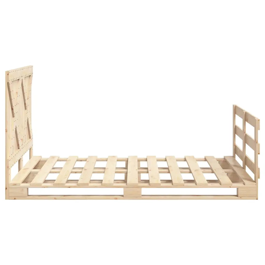 Giroletto con Testiera-Struttura Letto con testiera 160x200 cm in Legno Massello di Pino 148712