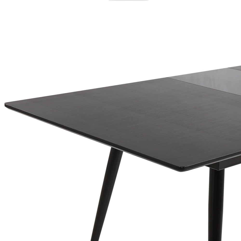 Tavolo da pranzo con gambe in metallo MDF Nero allungabile 160/200 x 90 cm per 6 persone Design minimalista