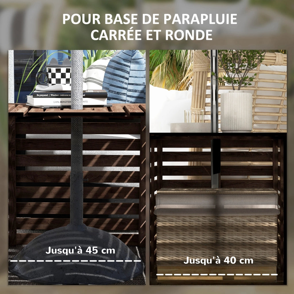 Coffre da giardino 2 in 1 con foro per ombrellone ¨C zephmum ¨C Legno